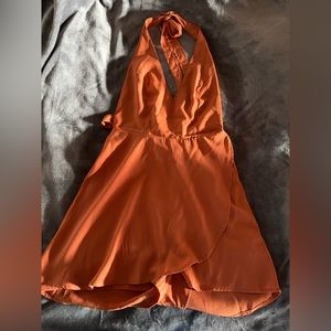 Orange Halter Top Romper